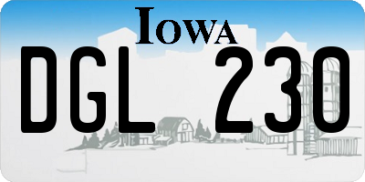 IA license plate DGL230