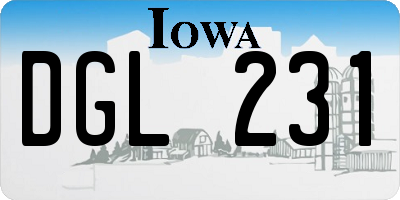 IA license plate DGL231