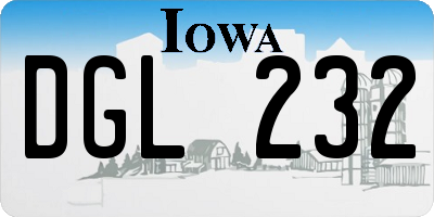 IA license plate DGL232