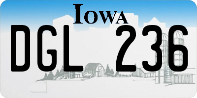 IA license plate DGL236
