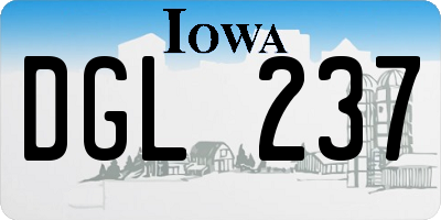 IA license plate DGL237
