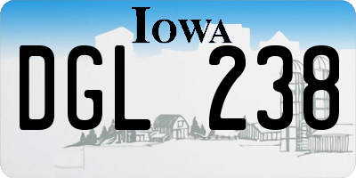 IA license plate DGL238