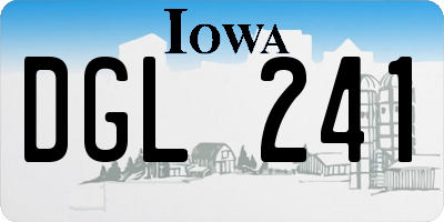 IA license plate DGL241