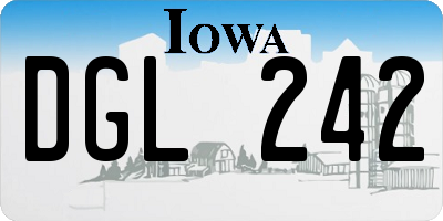IA license plate DGL242