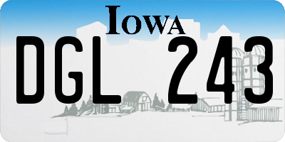 IA license plate DGL243