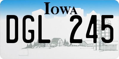 IA license plate DGL245