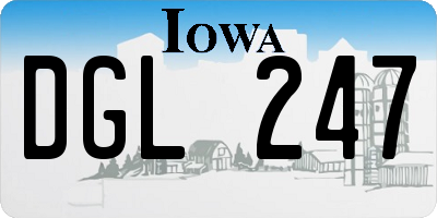 IA license plate DGL247