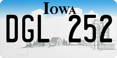 IA license plate DGL252