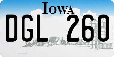IA license plate DGL260