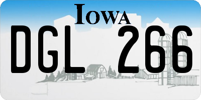 IA license plate DGL266