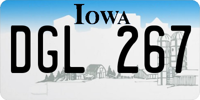 IA license plate DGL267