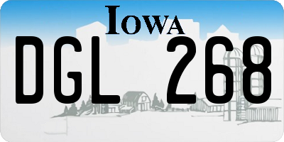 IA license plate DGL268