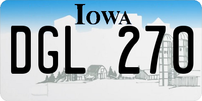 IA license plate DGL270