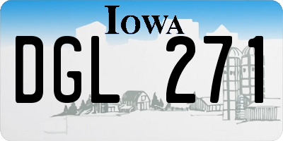 IA license plate DGL271