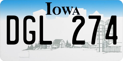 IA license plate DGL274