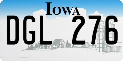 IA license plate DGL276