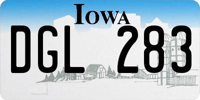 IA license plate DGL283