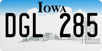 IA license plate DGL285