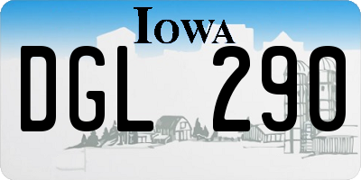 IA license plate DGL290