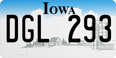 IA license plate DGL293