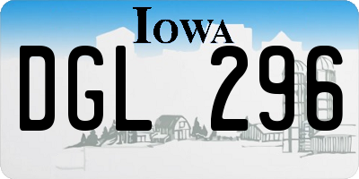 IA license plate DGL296