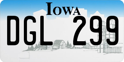 IA license plate DGL299