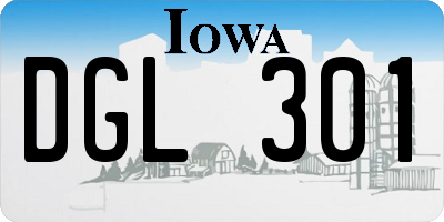 IA license plate DGL301