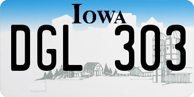 IA license plate DGL303