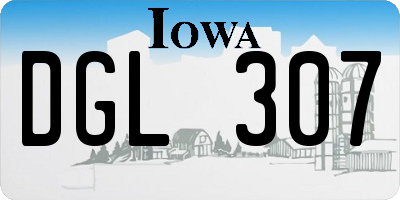 IA license plate DGL307