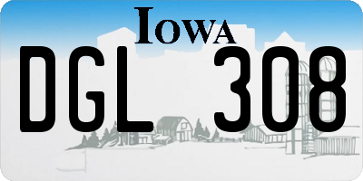 IA license plate DGL308