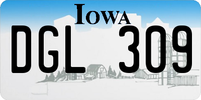 IA license plate DGL309