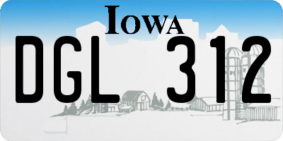 IA license plate DGL312