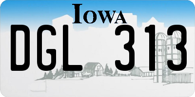 IA license plate DGL313