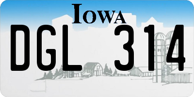 IA license plate DGL314