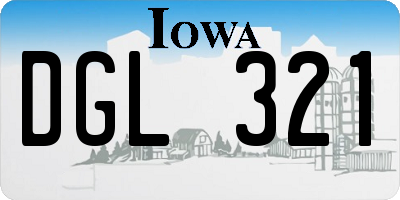 IA license plate DGL321