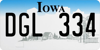 IA license plate DGL334