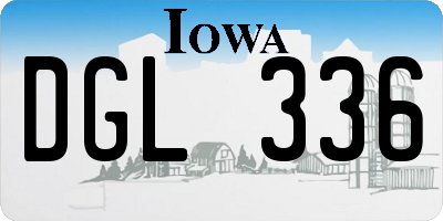 IA license plate DGL336
