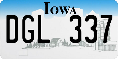 IA license plate DGL337