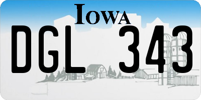 IA license plate DGL343