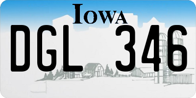 IA license plate DGL346