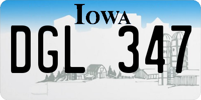 IA license plate DGL347