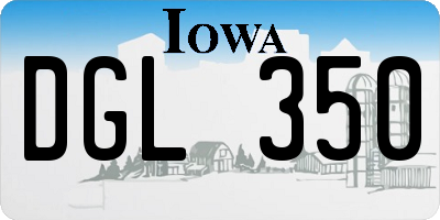 IA license plate DGL350