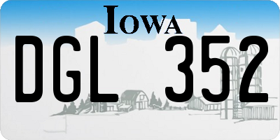IA license plate DGL352
