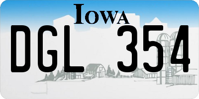 IA license plate DGL354