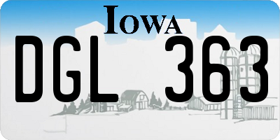 IA license plate DGL363