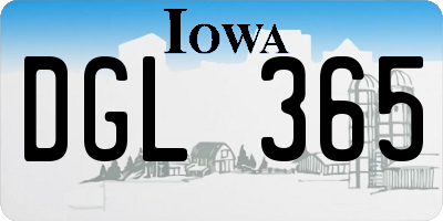 IA license plate DGL365