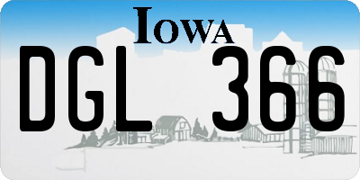 IA license plate DGL366