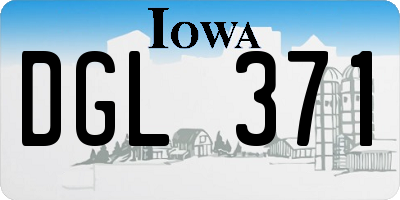 IA license plate DGL371