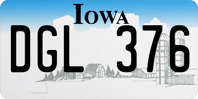 IA license plate DGL376