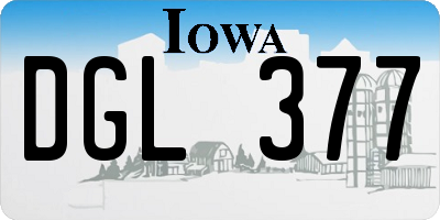 IA license plate DGL377